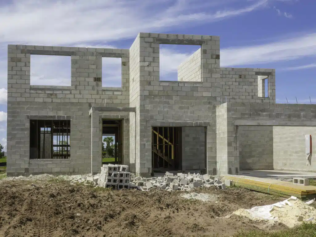 Construction site of upscale house